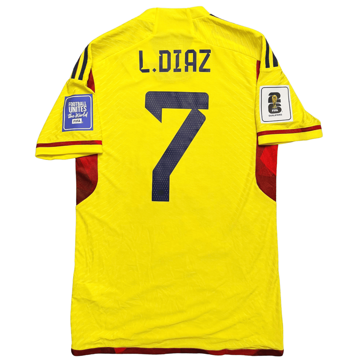 2022-23 Colombia Authentic Home L. Diaz Wcq Shirt product image 2, provided for visual reference and product detail review