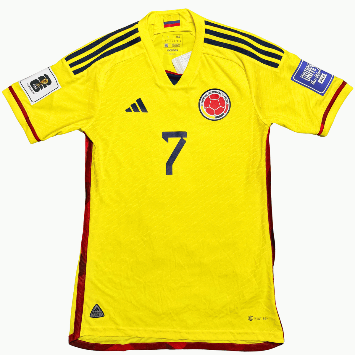 2022-23 Colombia Authentic Home L. Diaz Wcq Shirt product image 1, provided for visual reference and product detail review