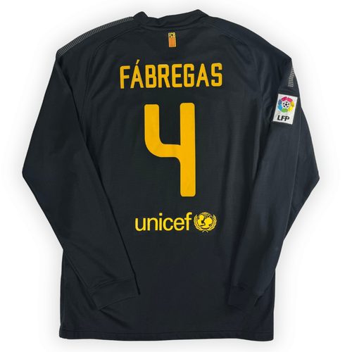 2011-12 FC Barcelona La Liga Away L/S Shirt Fabregas #4 - (L) product image 1, provided for visual reference and product