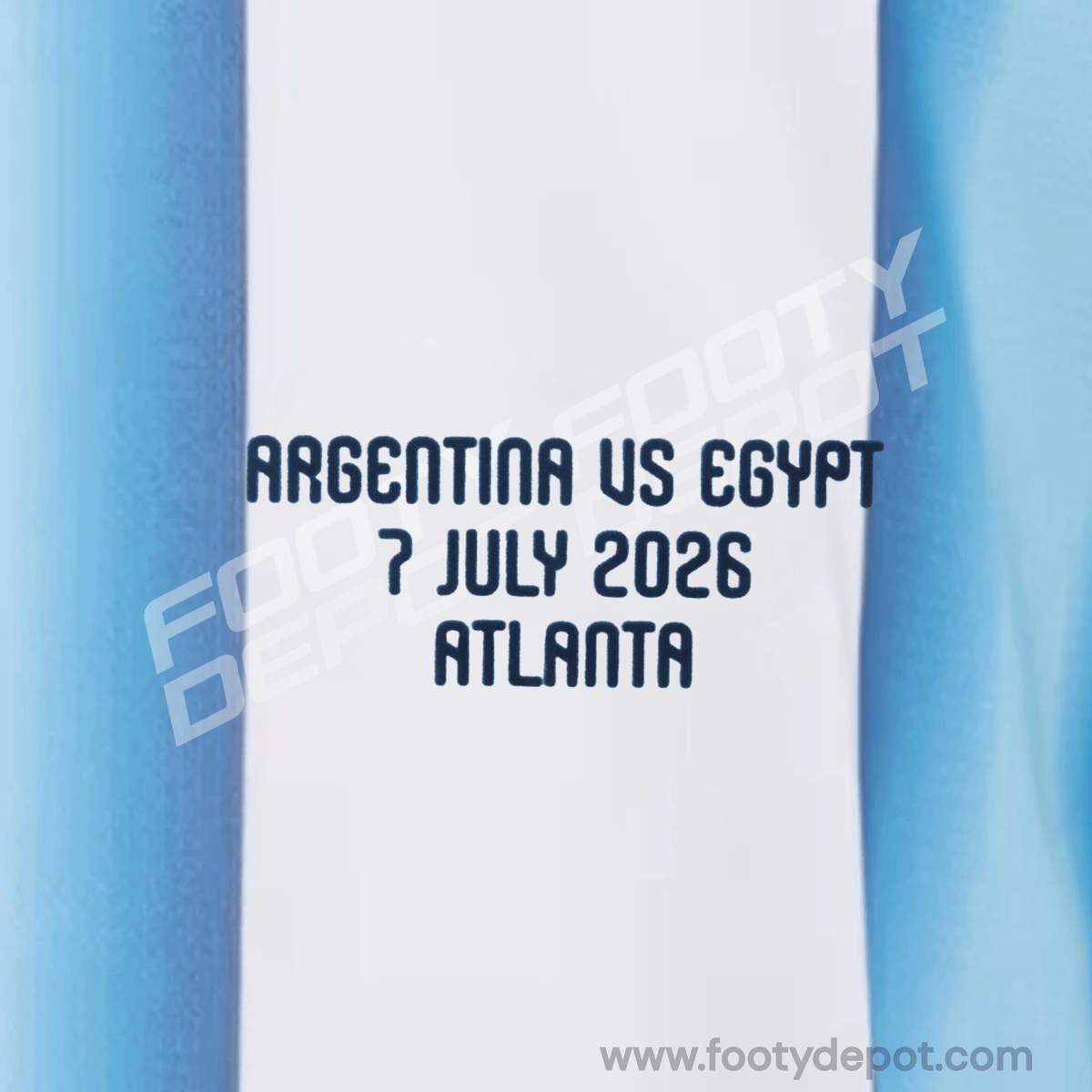 ARGENTINA vs EGYPT 7 JULY 2026 ATLANTA - REPLICA WORLD CUP MATCH TRANSFER (Argentina Home) product image 1, provided for