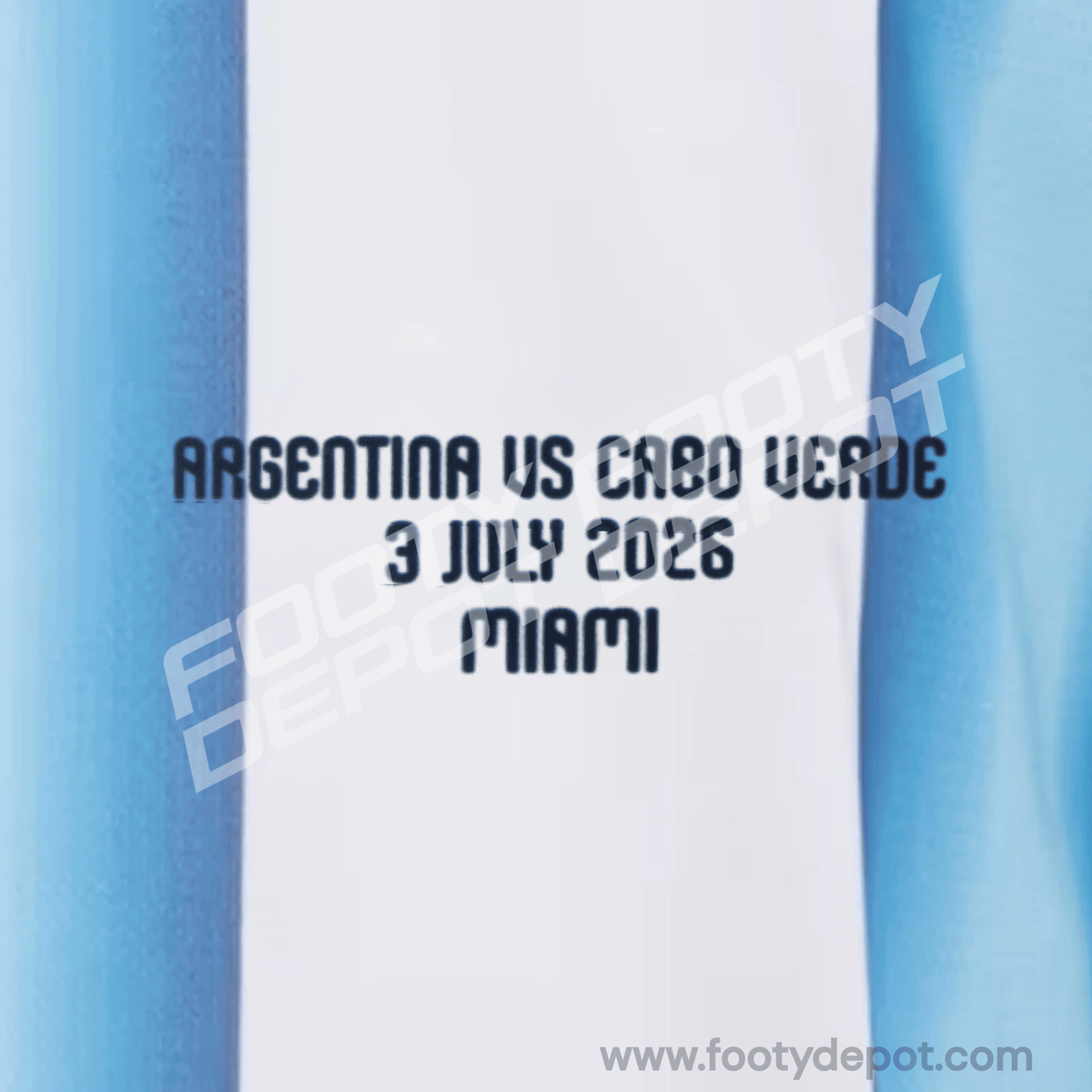 ARGENTINA vs CABO VERDE 3 JULY 2026 MIAMI - REPLICA WORLD CUP MATCH TRANSFER (Argentina Home) product image 1, provided for