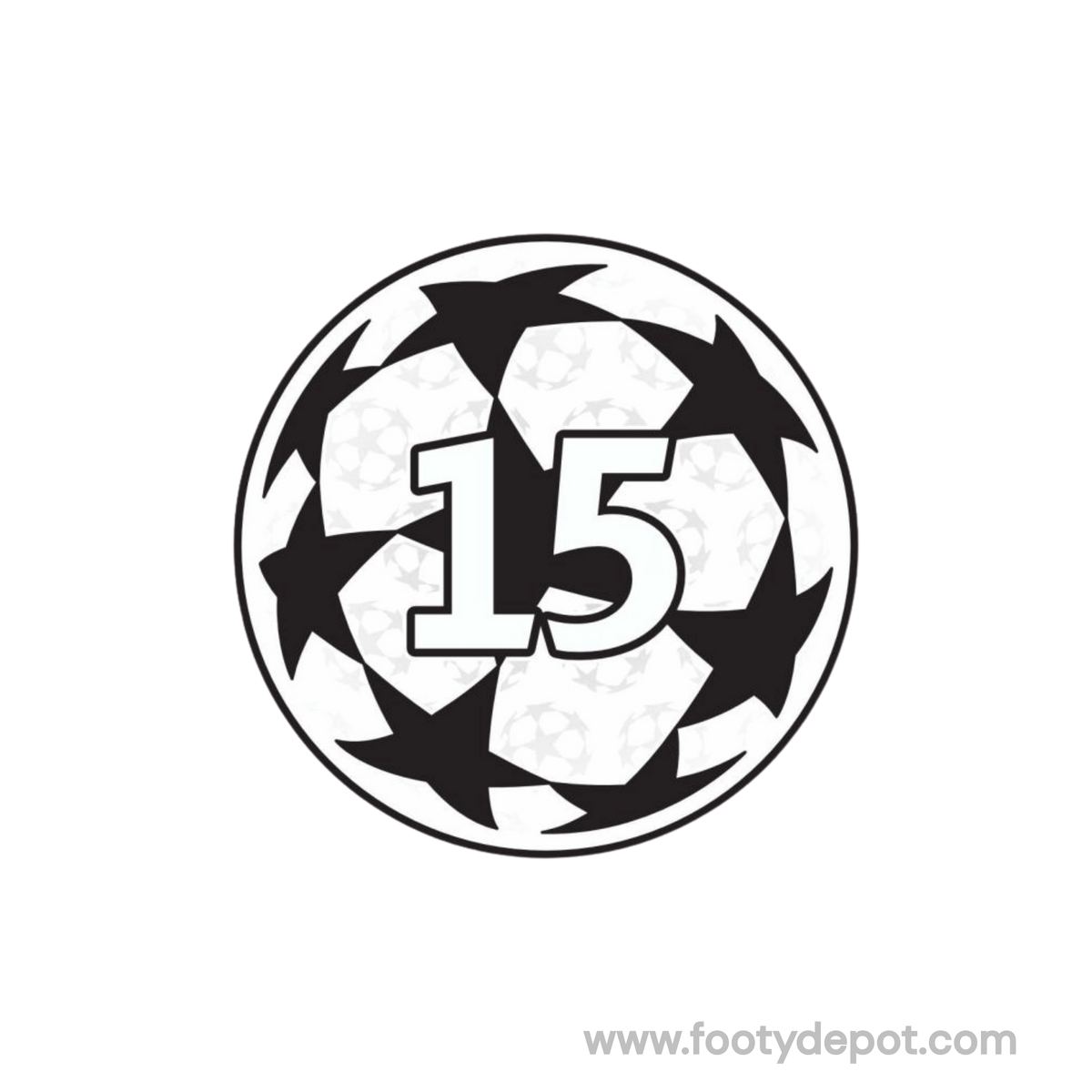 OFFICIAL SPORTING iD UCL STARBALL BADGE OF HONOR 15 PATCH product image 1, provided for visual reference and product detail
