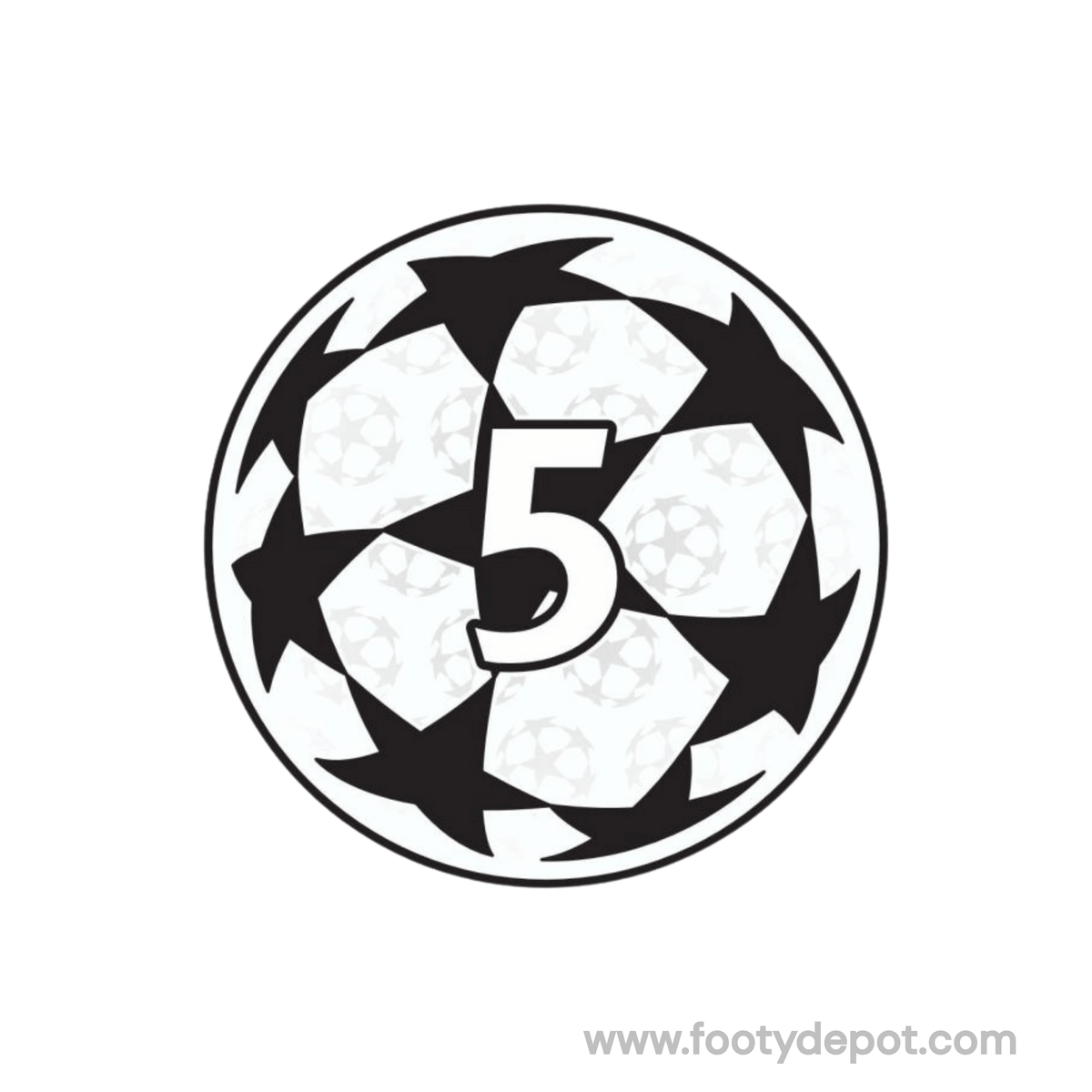 OFFICIAL SPORTING iD UCL STARBALL BADGE OF HONOR 5 PATCH product image 1, provided for visual reference and product detail