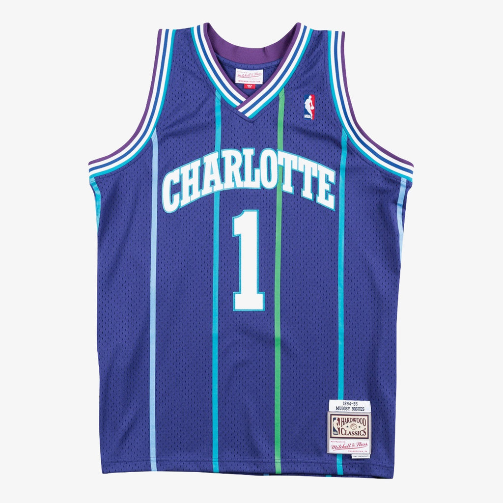 Muggsy Bogues Charlotte Hornets 1994 Authentic Swingman Alternate Jersey - Purple product image 3, provided for visual