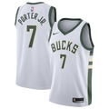 Kevin Porter Jr. Milwaukee Bucks Association Edition Swingman Jersey - White - Youth product image 1, provided for visual