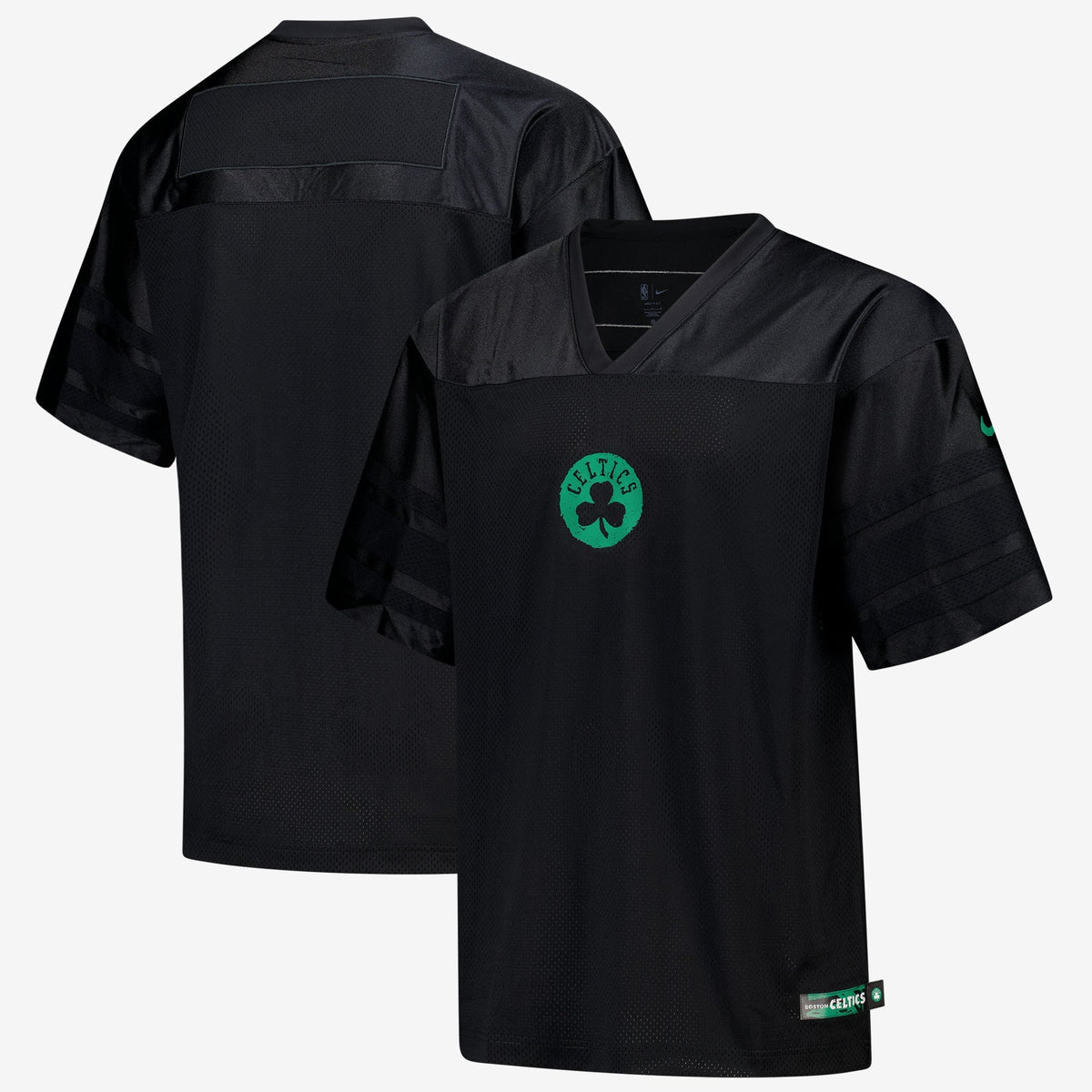 Boston Celtics Courtside Football Jersey - Black - Mens product image 1, provided for visual reference and product detail