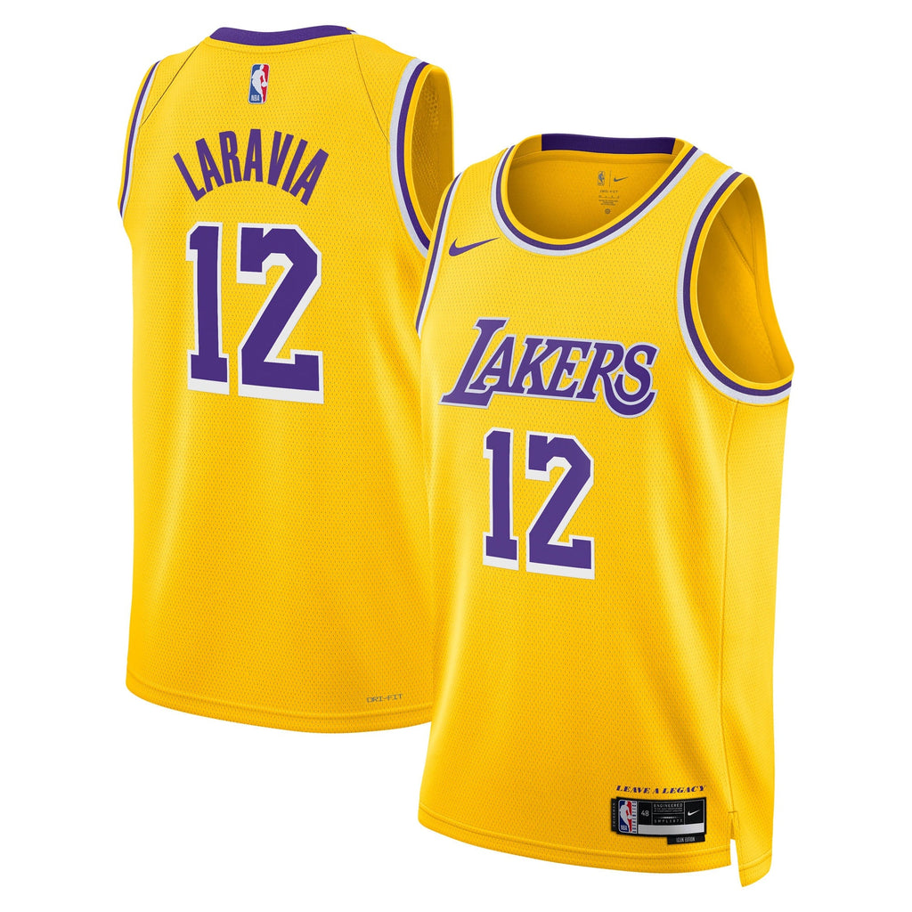 Jake LaRavia Los Angeles Lakers Icon Edition Swingman Jersey - Gold - Unisex product image 1, provided for visual reference