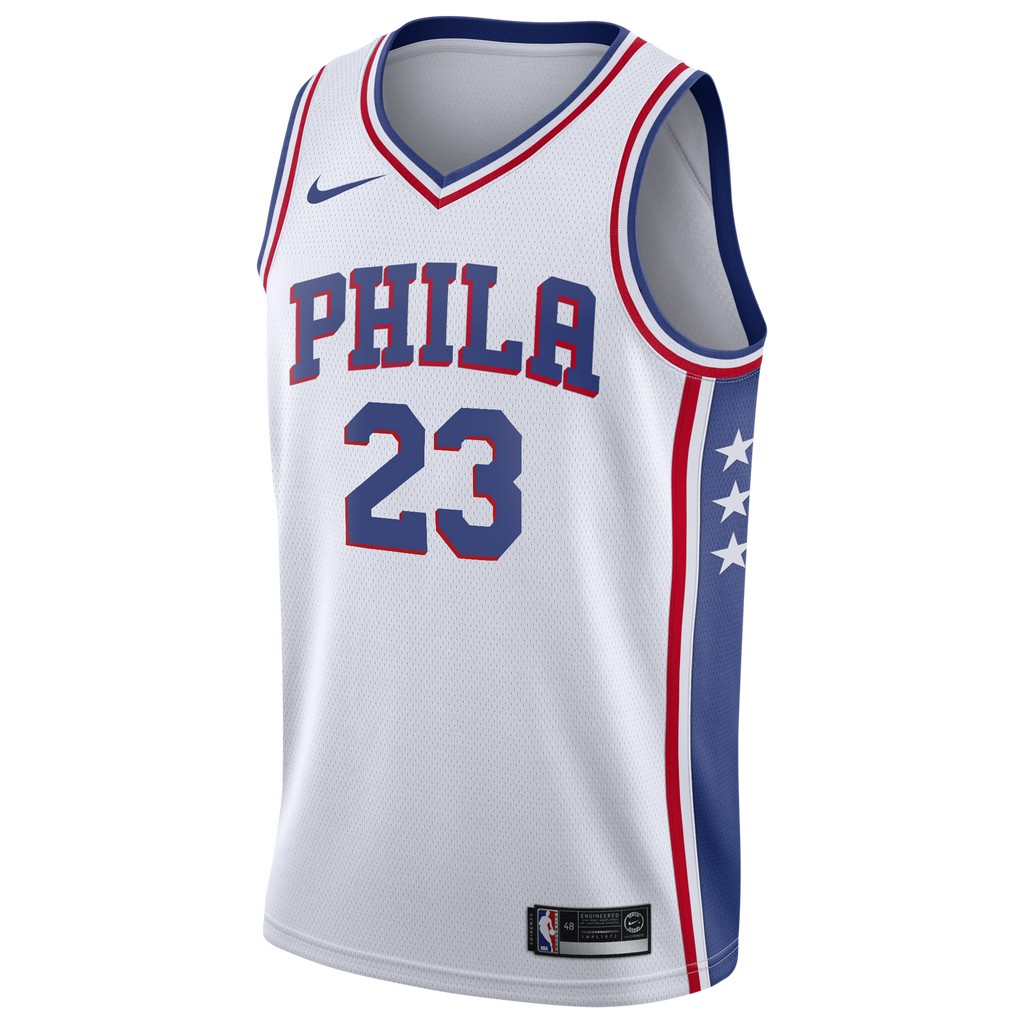 LeBron James Philadelphia 76ers Association Edition Swingman Jersey - White - Youth product image 3, provided for visual