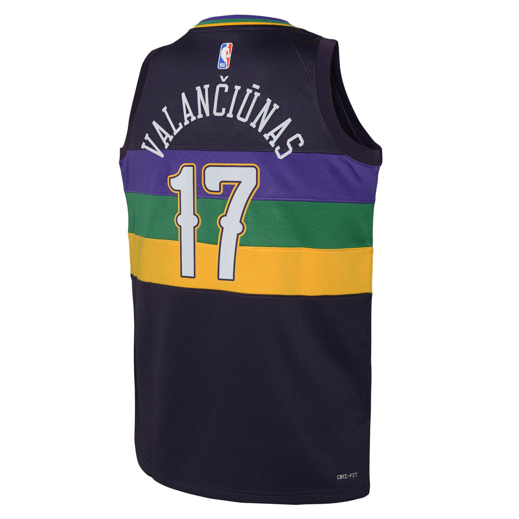 Jonas Valanciunas New Orleans Pelicans City Edition Swingman Jersey - Purple - Youth product image 3, provided for visual