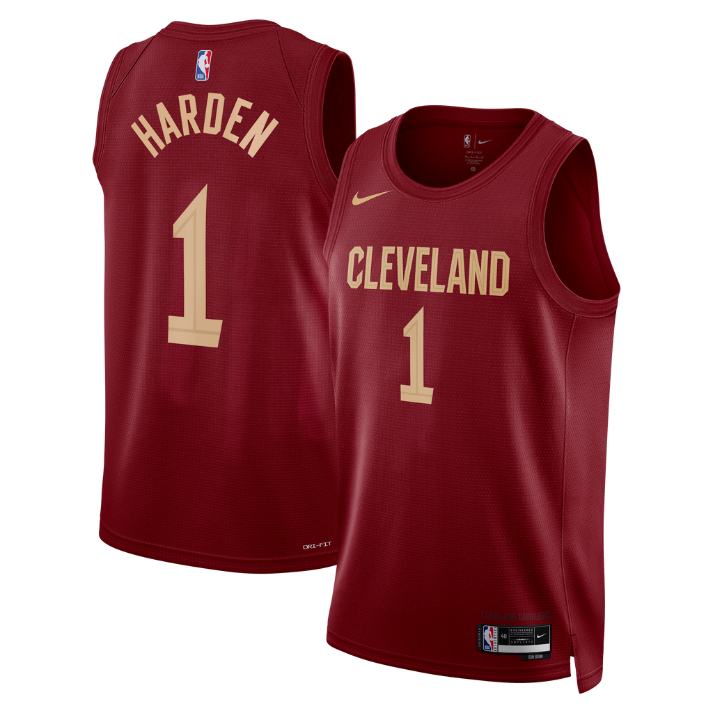 James Harden Cleveland Cavaliers Icon Edition Swingman Jersey - Wine - Unisex product image 1, provided for visual reference