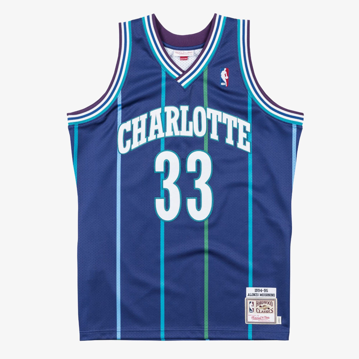 Alonzo Mourning Charlotte Hornets 1994-95 Authentic Alternate Jersey product image 1, provided for visual reference and