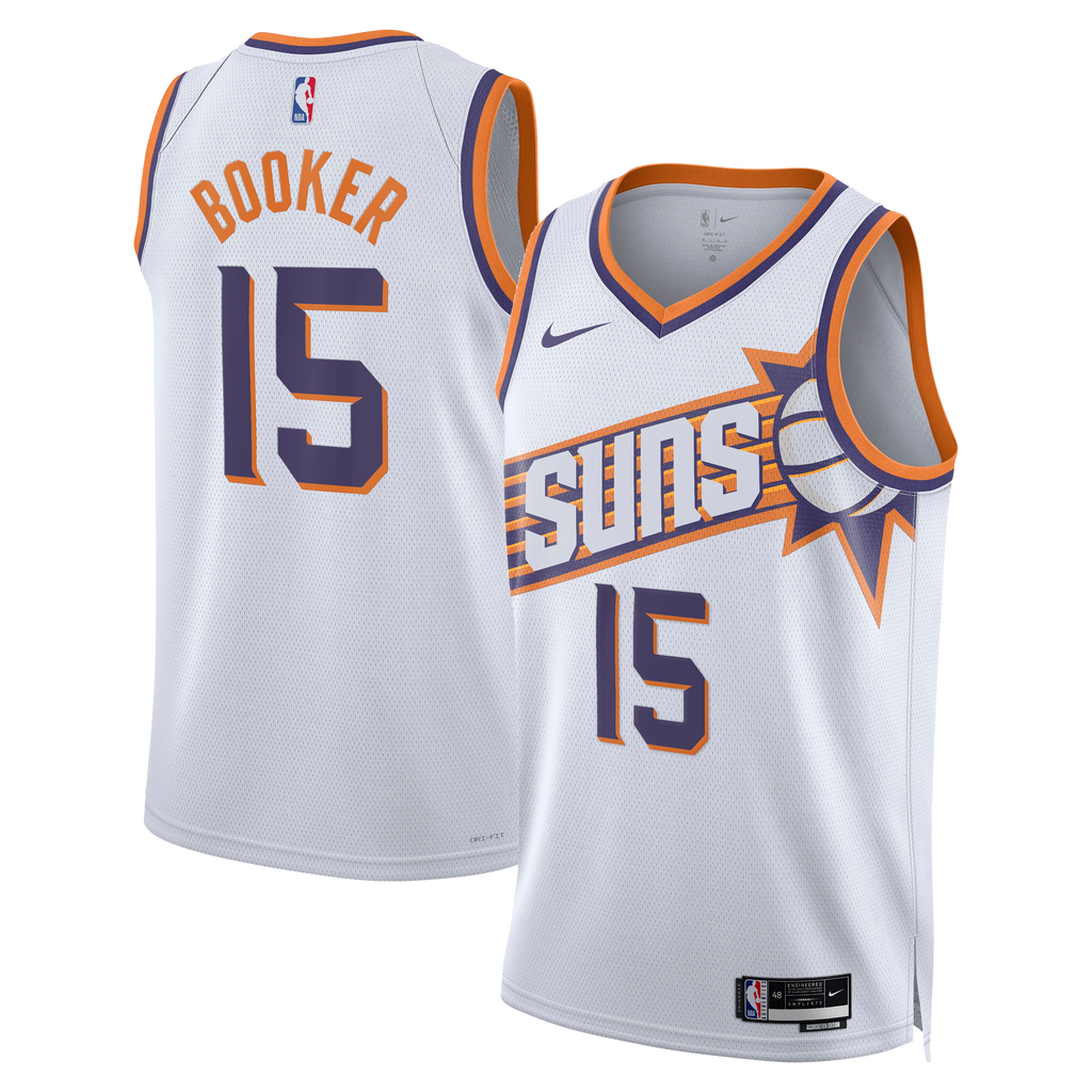 Devin Booker Phoenix Suns Association Edition Swingman Jersey - White - Unisex product image 2, provided for visual