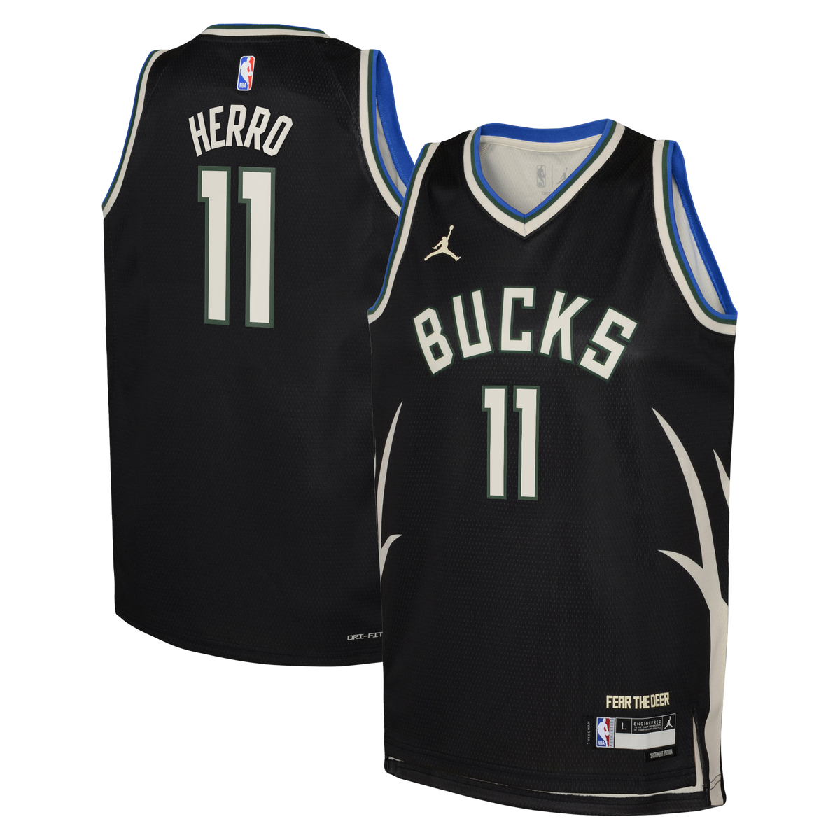 Tyler Herro Milwaukee Bucks Statement Edition Swingman Jersey - Hunter Green - Youth product image 1, provided for visual