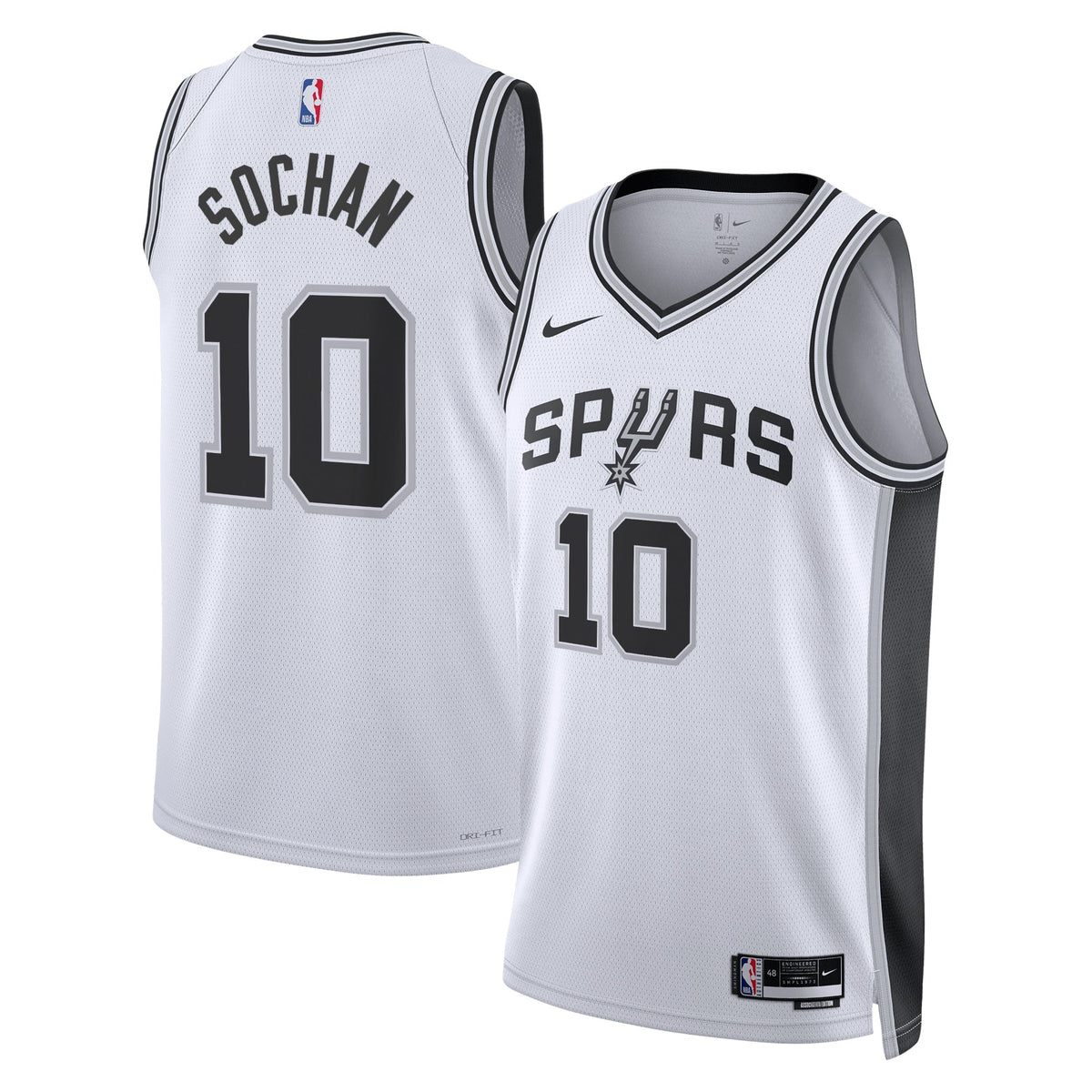 Jeremy Sochan San Antonio Spurs Association Edition Swingman Jersey - White - Unisex product image 1, provided for visual
