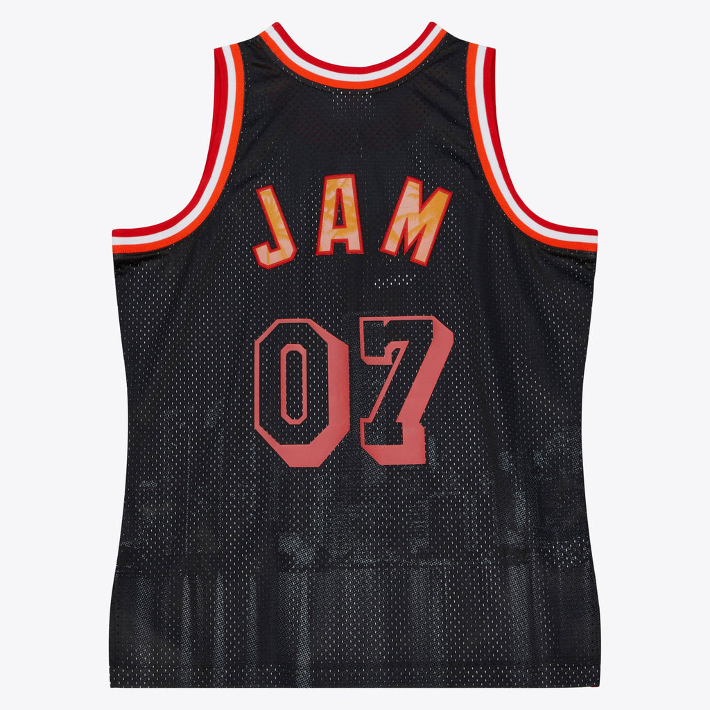 M&N x Nicky Jam Miami Heat Swingman Jersey product image 3, provided for visual reference and product detail review