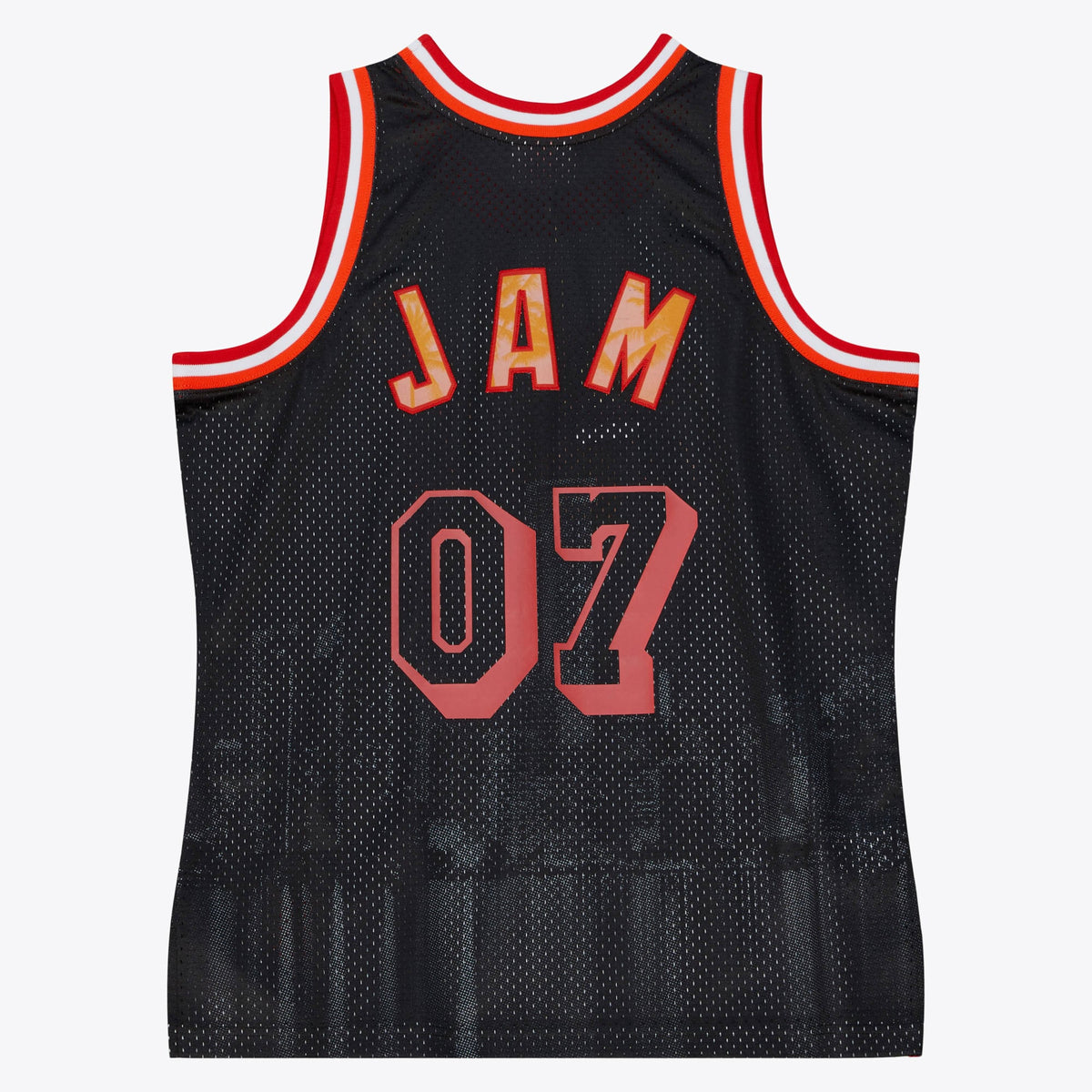 M&N x Nicky Jam Miami Heat Swingman Jersey product image 3, provided for visual reference and product detail review