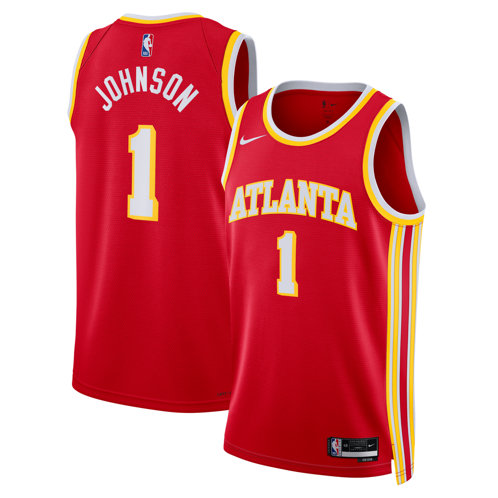 Jalen Johnson Atlanta Hawks Icon Edition Swingman Jersey - Red - Unisex product image 1, provided for visual reference and