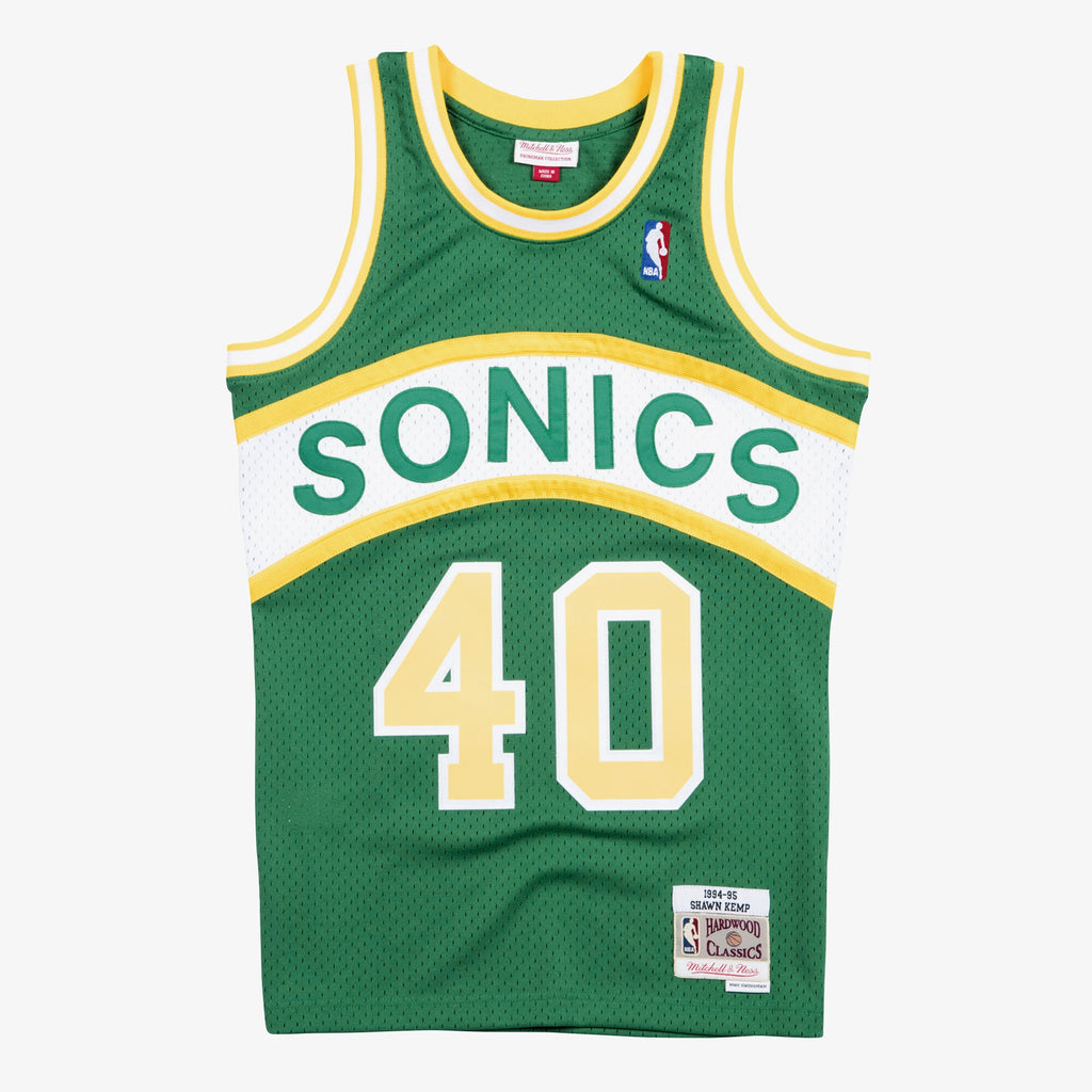 Shawn Kemp Seattle Supersonics 1994-95 Swingman Jersey product image 2, provided for visual reference and product detail
