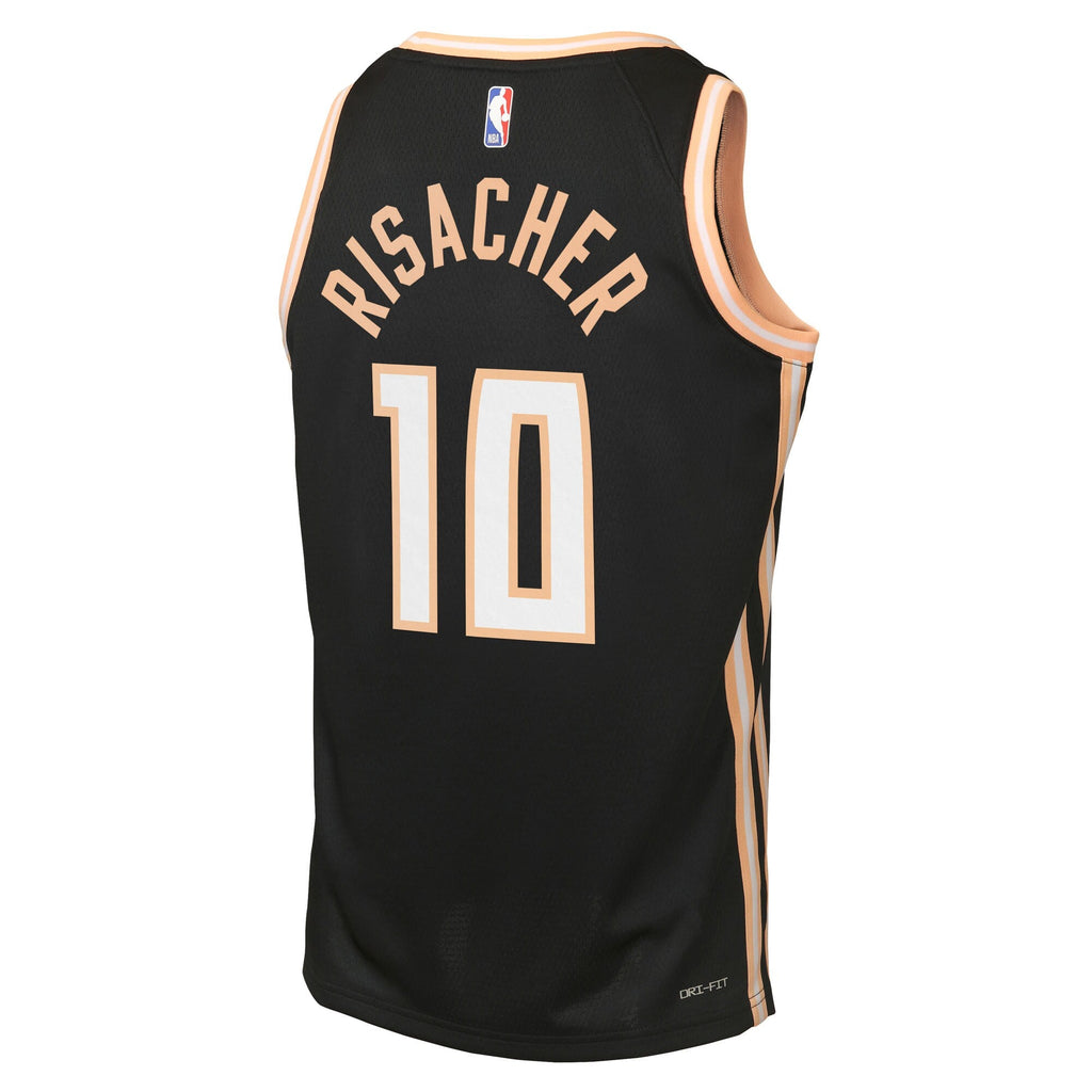 Zaccharie Risacher Atlanta Hawks 2025/26 City Edition Swingman Jersey - Black - Youth product image 4, provided for visual