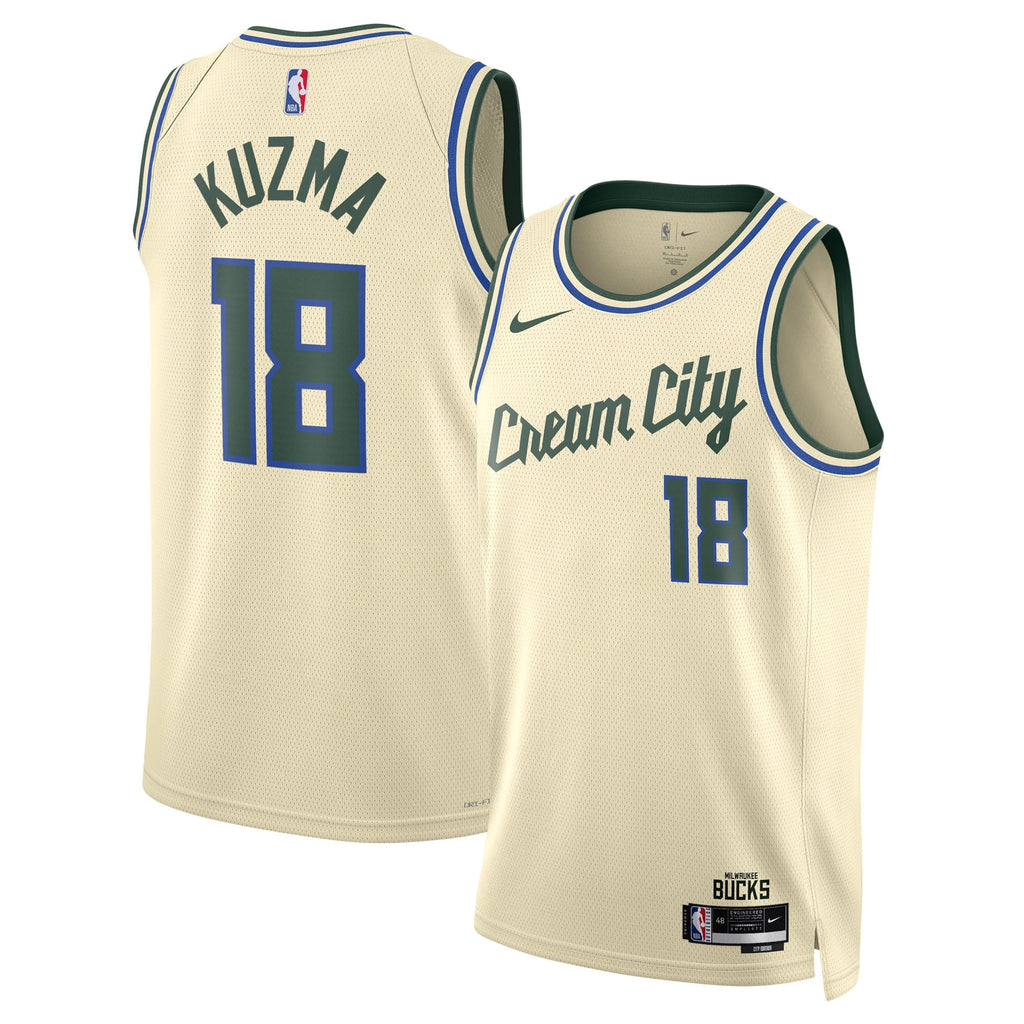 Kyle Kuzma Milwaukee Bucks 2025/26 City Edition Swingman Jersey - Cream - Unisex product image 1, provided for visual
