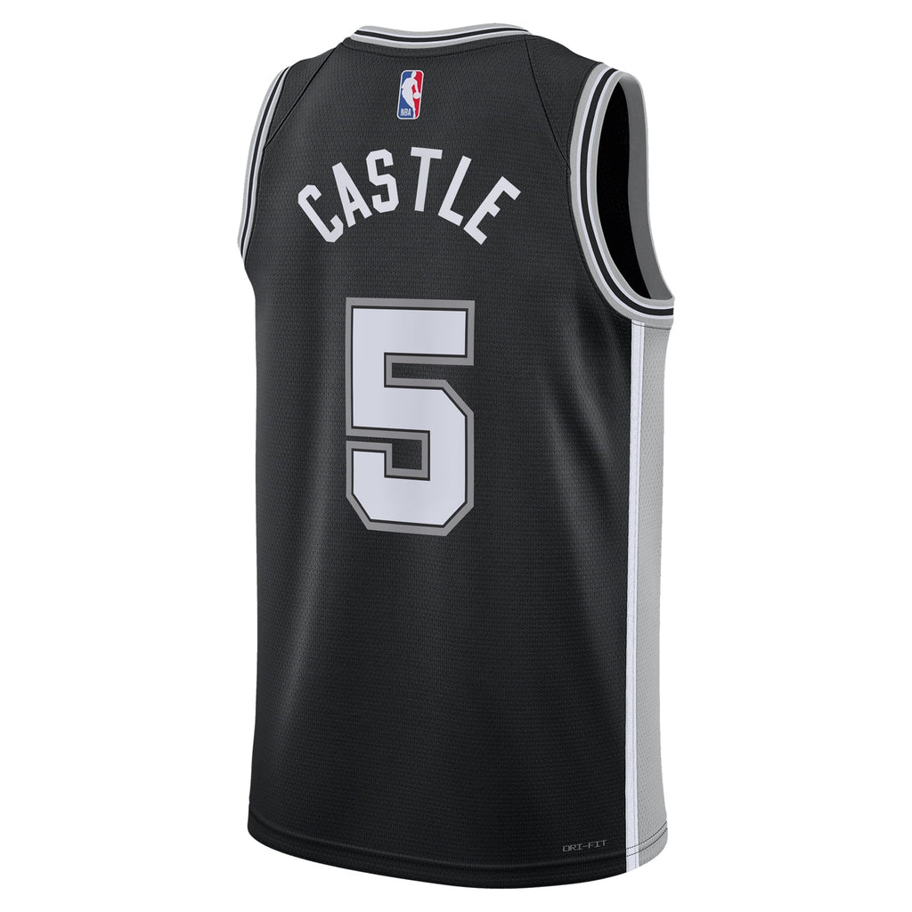 Stephon Castle San Antonio Spurs Swingman Icon Jersey - Black - Unisex product image 4, provided for visual reference and