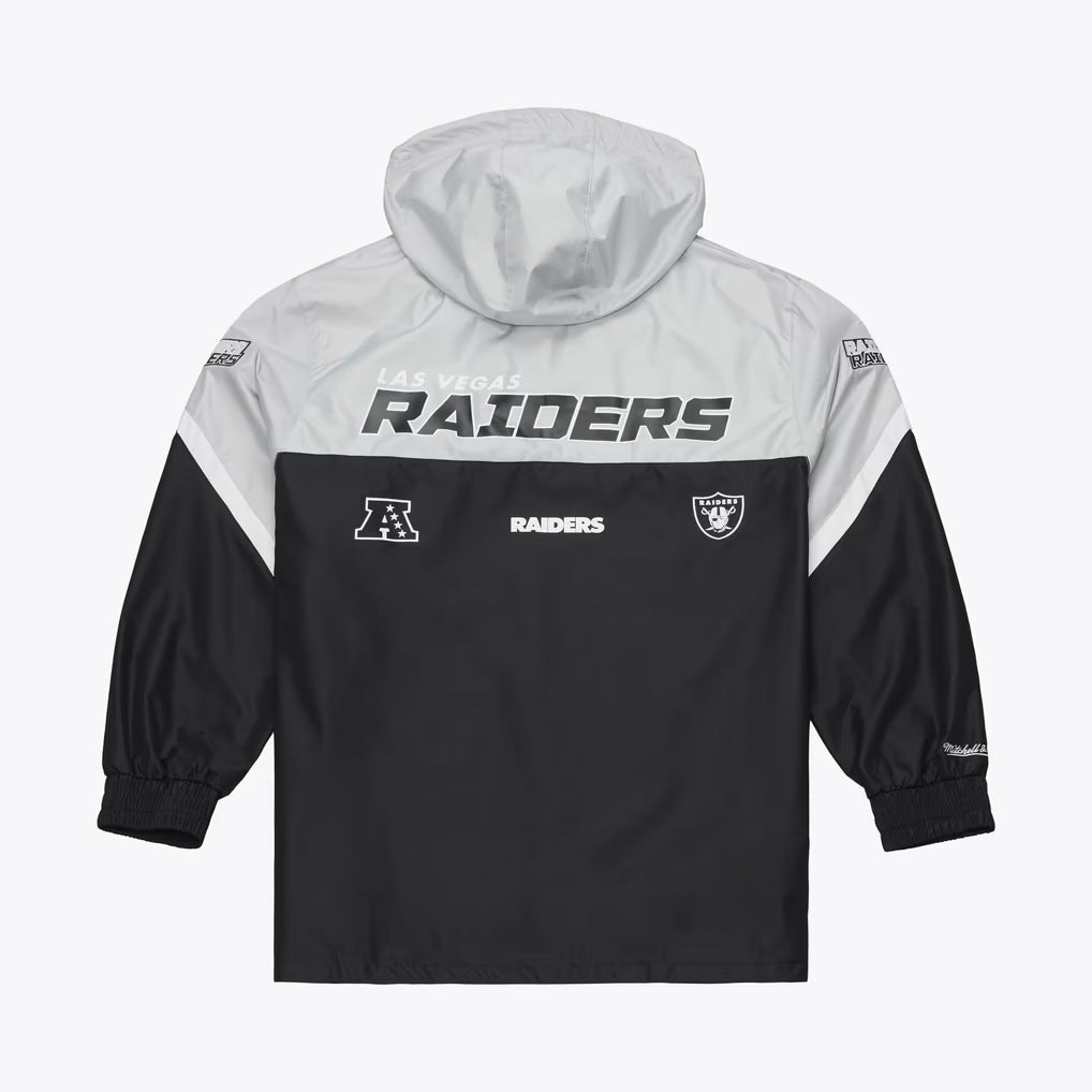 Mitchell & Ness Las Vegas Raiders Triple Check Premium Quarter-Zip Windbreaker product image 2, provided for visual