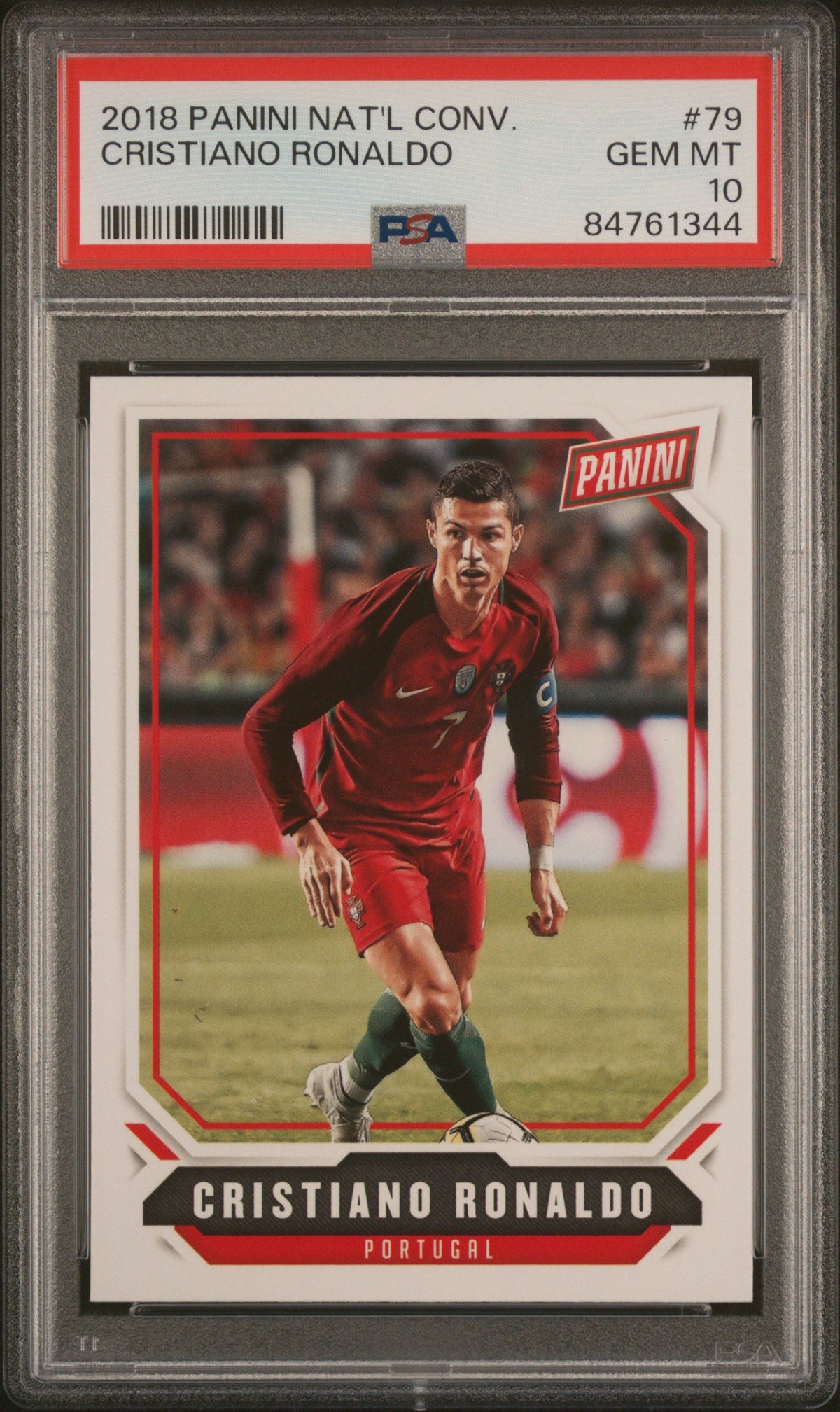 2018 Panini National Convention Cristiano Ronaldo Psa 10 product image 1, provided for visual reference and product detail
