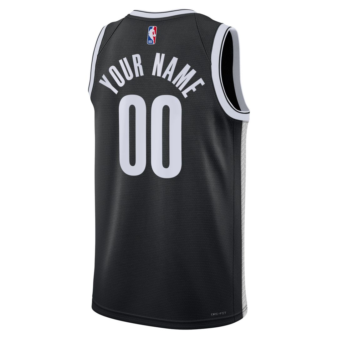 Brooklyn Nets Nike Unisex Swingman Custom Jersey Black product image 3