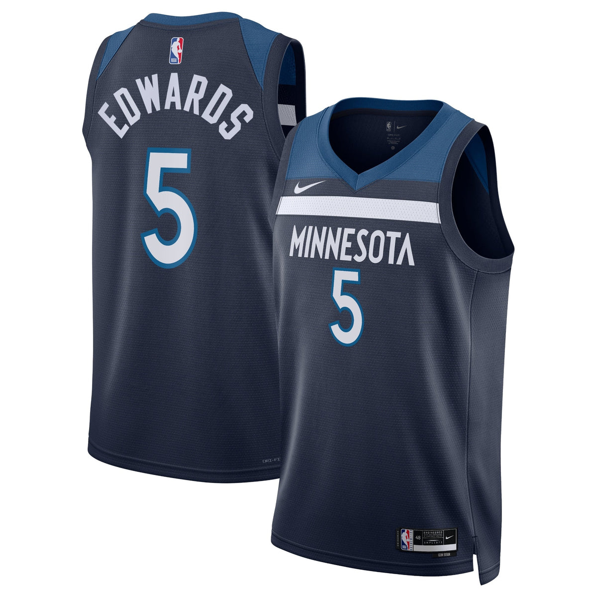 Anthony Edwards Minnesota Timberwolves Icon Edition Swingman Jersey - Navy - Unisex product image 2, provided for visual