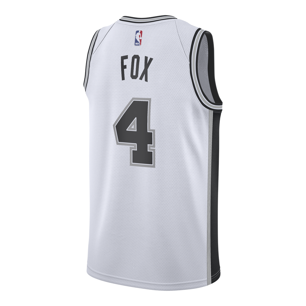 De'Aaron Fox San Antonio Spurs Association Edition Swingman Jersey - White - Youth product image 4, provided for visual