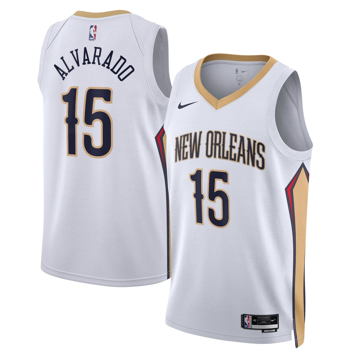 Jose Alvarado New Orleans Pelicans Association Edition Swingman Jersey - White - Unisex product image 1, provided for visual