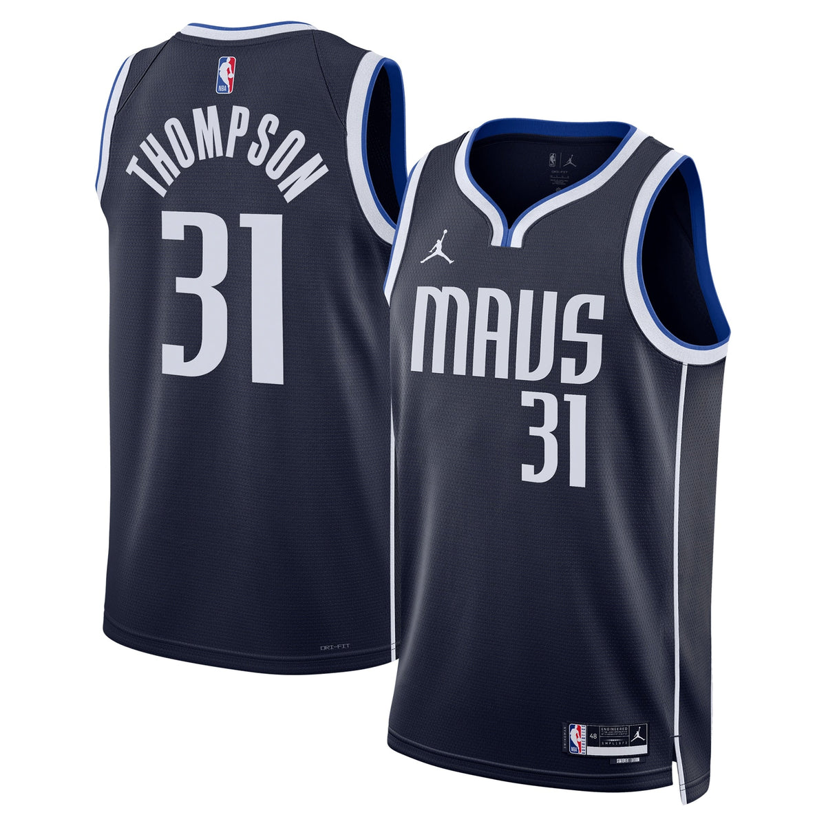 Klay Thompson Dallas Mavericks Statement Edition Swingman Jersey - Navy - Unisex product image 1, provided for visual
