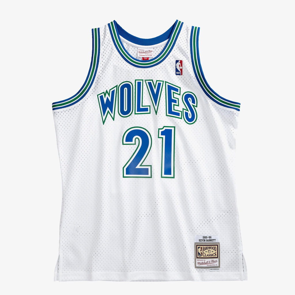 Kevin Garnett Minnesota Timberwolves 1995 Authentic Swingman Jersey - White product image 3, provided for visual reference