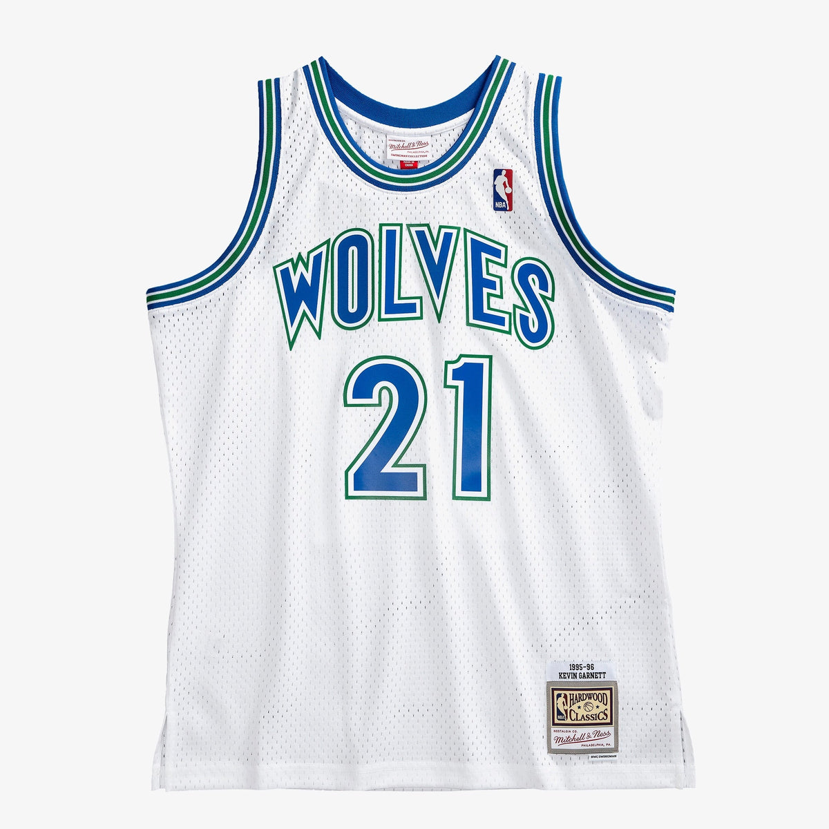 Kevin Garnett Minnesota Timberwolves 1995 Authentic Swingman Jersey - White product image 3, provided for visual reference