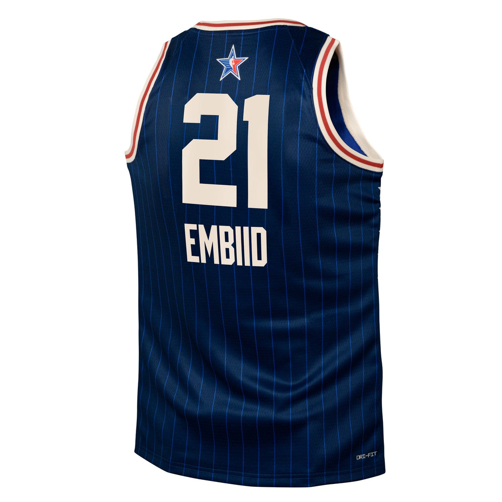 Joel Embiid Philadelphia 76ers 2024 All-Star Swingman Jersey - Navy - Youth product image 4, provided for visual reference