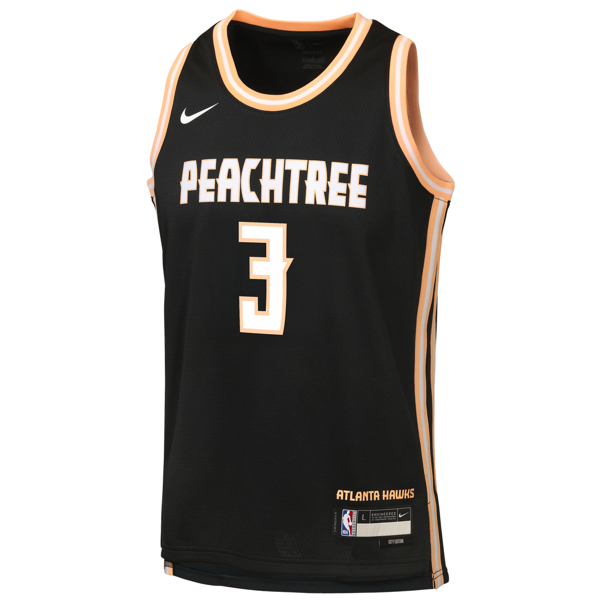 CJ McCollum Atlanta Hawks 2025/26 City Edition Swingman Jersey - Black - Youth product image 3, provided for visual