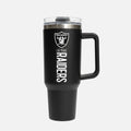 Las Vegas Raiders 40 oz Stainless Steel Team Color Flip Straw Tumbler product image 1, provided for visual reference and