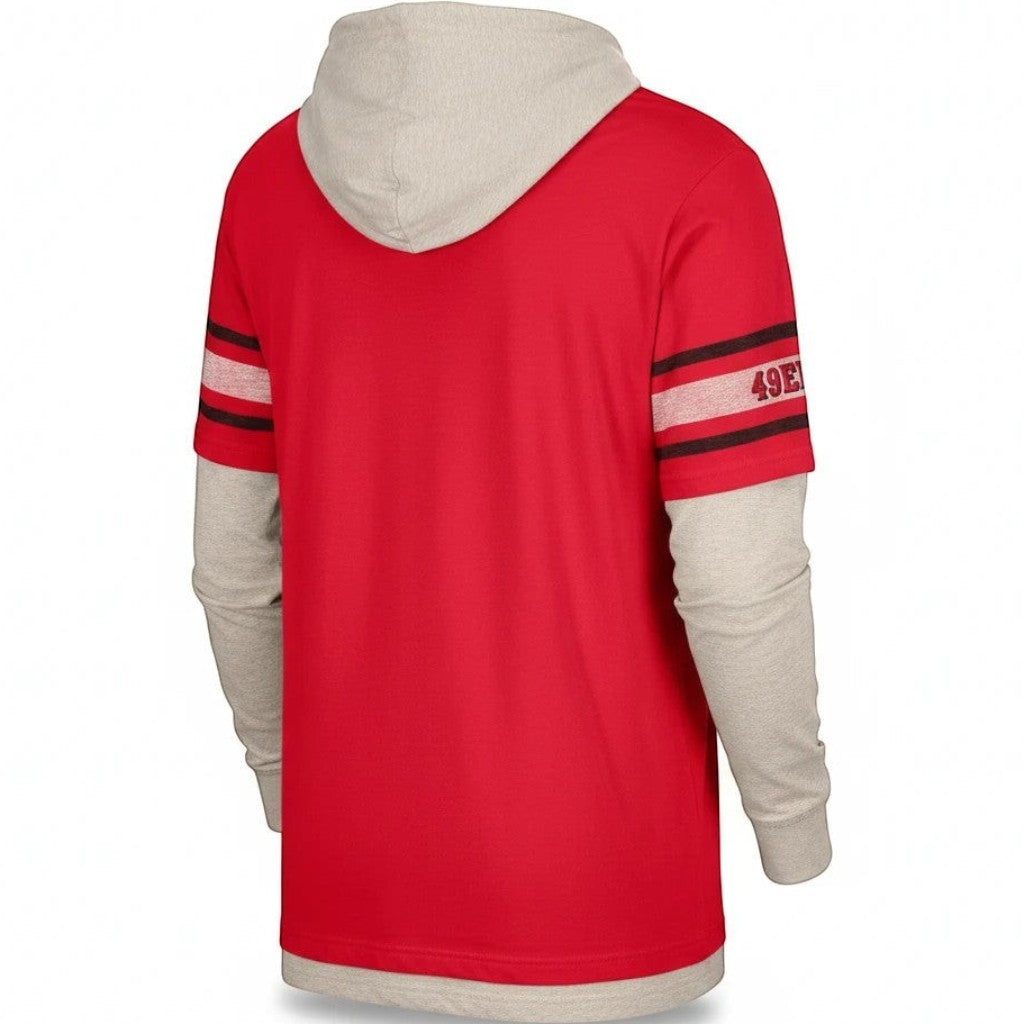 San Francisco 49ers Long Sleeve Hooded Layered Shirt product image 2, provided for visual reference and product detail review