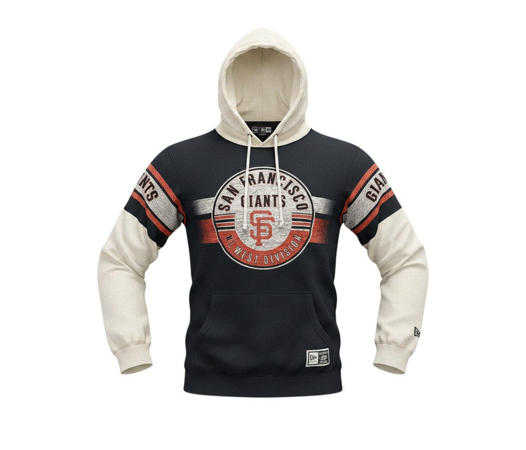 New Era Men San Francisco Giants Twofer Pullover Hoodie - Black/White product image 1, provided for visual reference and