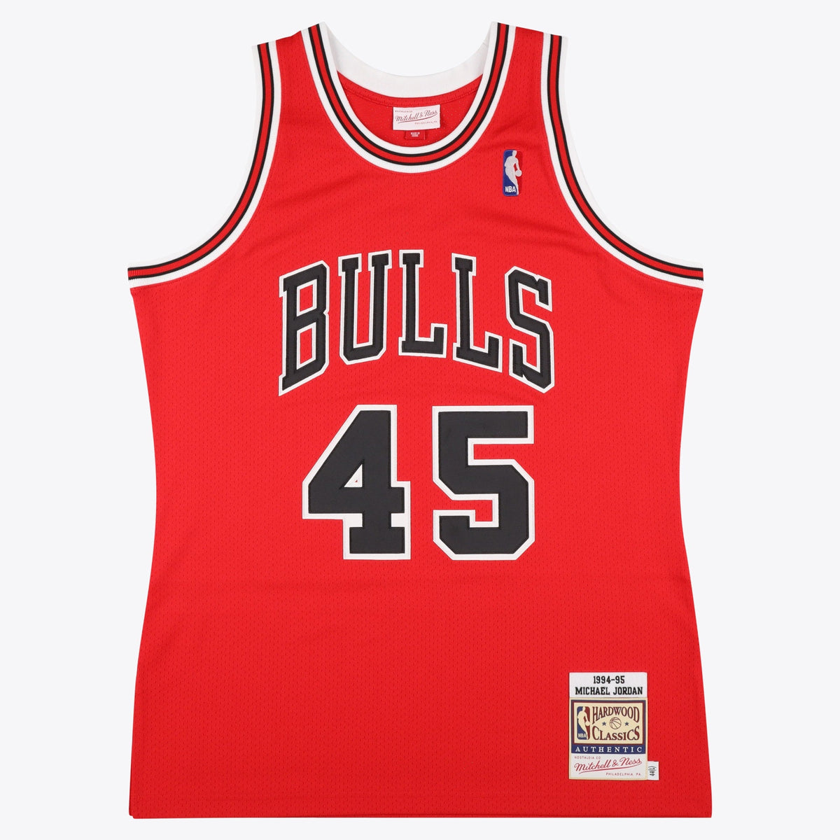 Michael Jordan Chicago Bulls 1994-95 Authentic Road Jersey - Red - Mens product image 1, provided for visual reference and