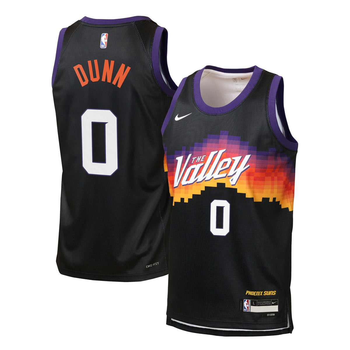 Ryan Dunn Phoenix Suns 2025/26 City Edition Swingman Jersey - Black - Youth product image 2, provided for visual reference