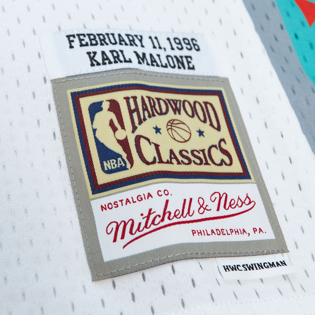 Karl Malone Utah Jazz 1996 All-Star Authentic Swingman Jersey - White product image 6, provided for visual reference and