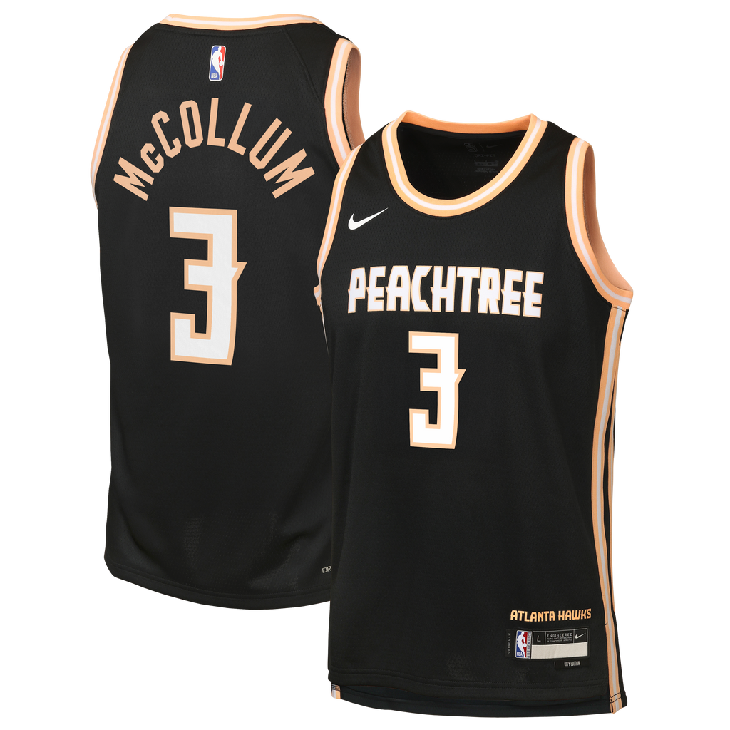 CJ McCollum Atlanta Hawks 2025/26 City Edition Swingman Jersey - Black - Youth product image 2, provided for visual