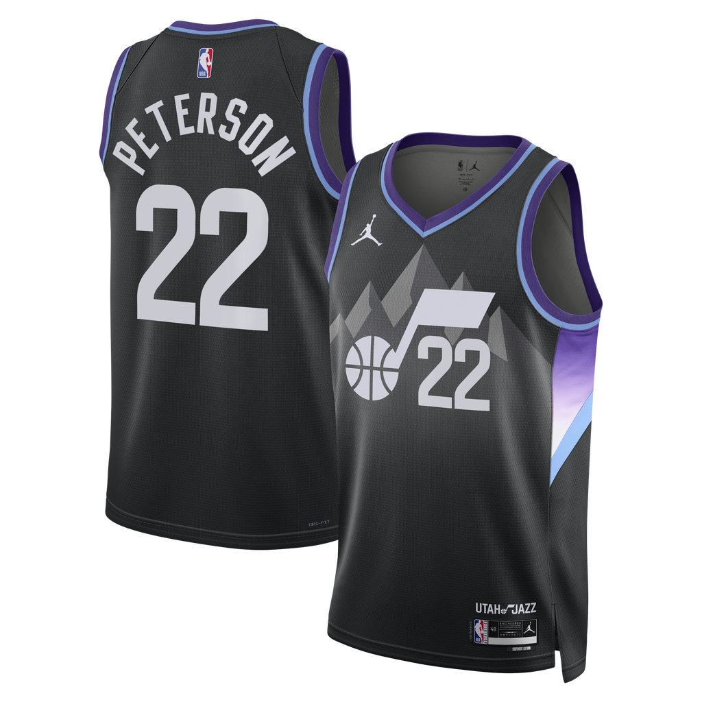 Darryn Peterson Utah Jazz Statement Edition Swingman Jersey - Black - Mens product image 2, provided for visual reference