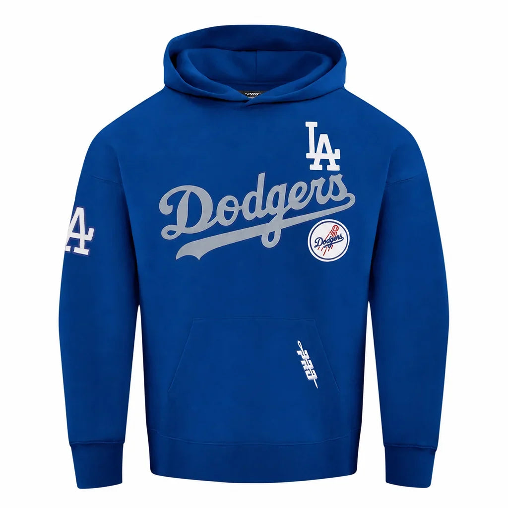 Pro Standard Los Angeles Dodgers Home Team Drop Shoulder Blue Hoodie product image 1, provided for visual reference and