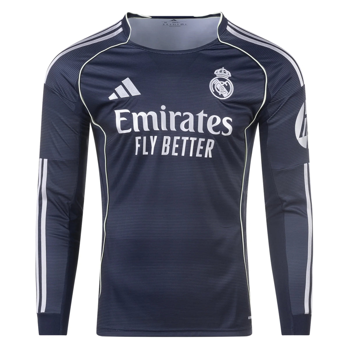 25/26 adidas REAL MADRID LONG SLEEVE AWAY JERSEY product image 1, provided for visual reference and product detail review