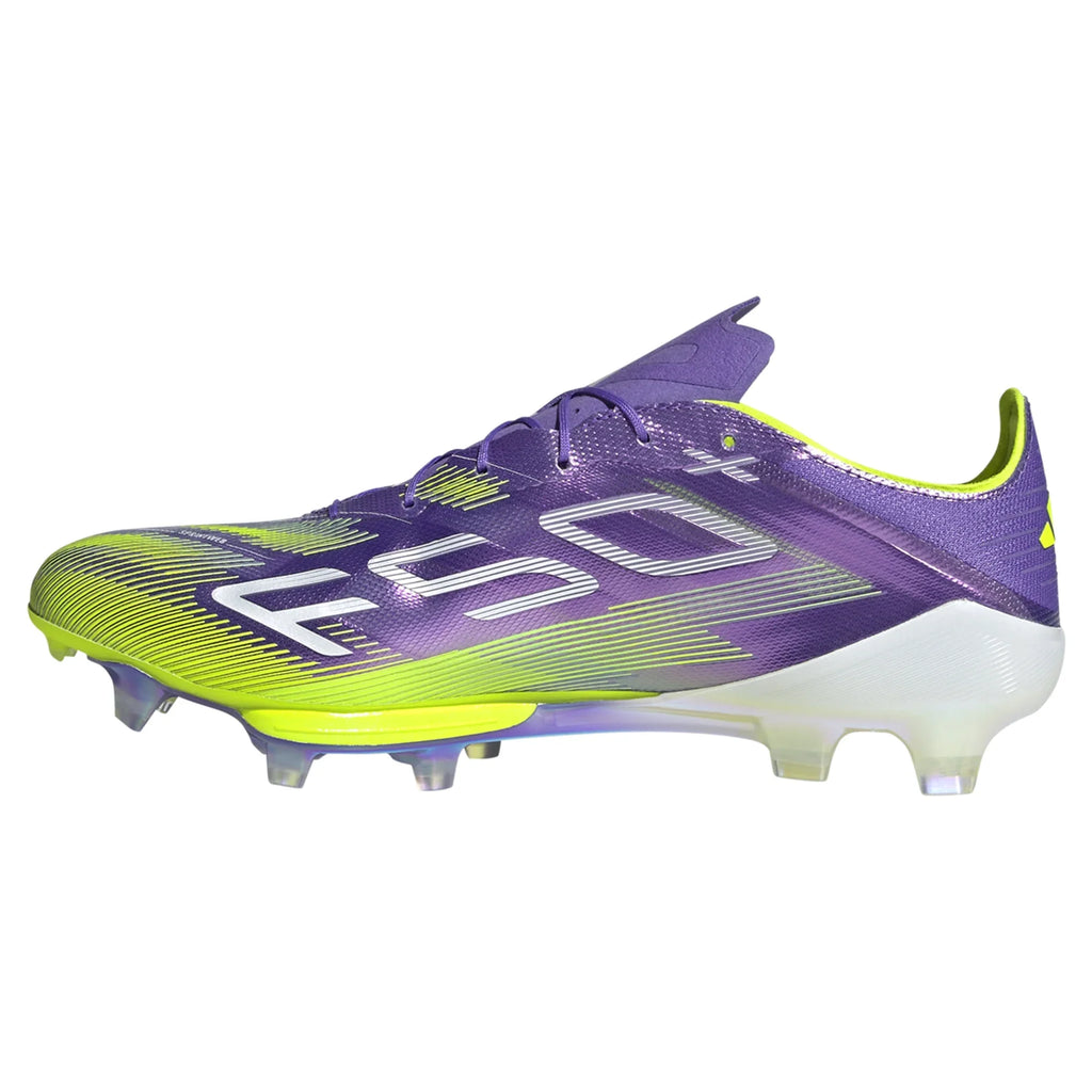 adidas F50+ FIRM GROUND - Purple Rush/White/Lucid Lemon product image 3, provided for visual reference and product detail