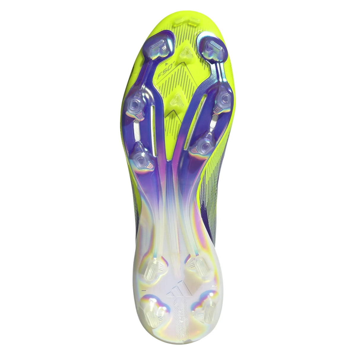 adidas F50+ FIRM GROUND - Purple Rush/White/Lucid Lemon product image 2, provided for visual reference and product detail