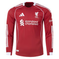 25/26 Liverpool FC Long Sleeve Home Authentic Jersey product image 1, provided for visual reference and product detail review