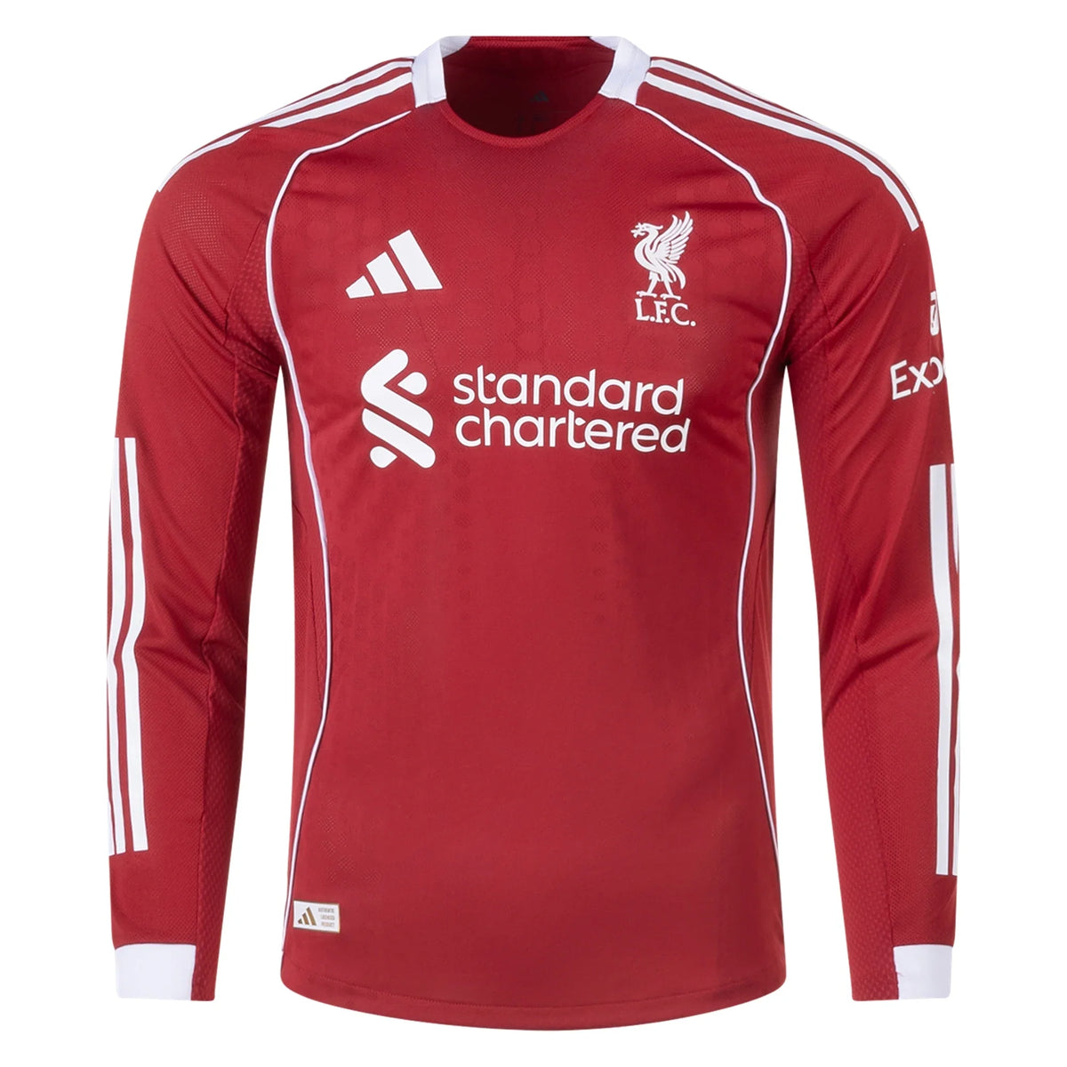 25/26 Liverpool FC Long Sleeve Home Authentic Jersey product image 1, provided for visual reference and product detail review